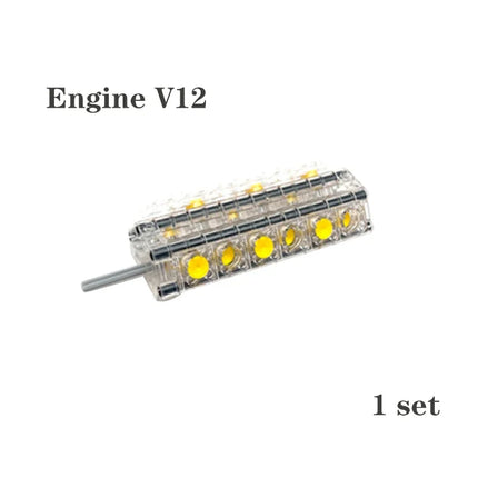 Technical Parts Kit V2 V4 V6 V8 V10 V12 V14 Engine Cylinder Building Blocks Bricks Model for High-tech Cars DIY Educational Toys