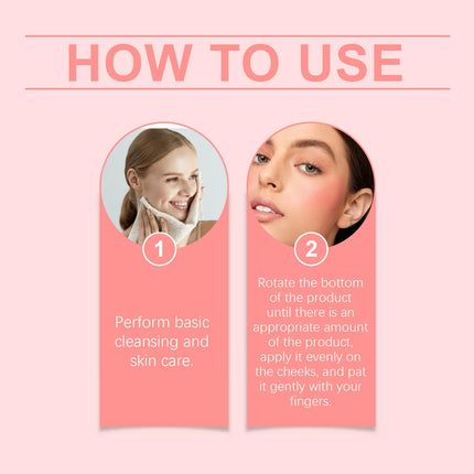 Liquid Blush Stick with Sponge Tip Waterproof Long-Lasting Brightening Moisturizing Lips Cheeks Natural Korean Cosmetic Makeup