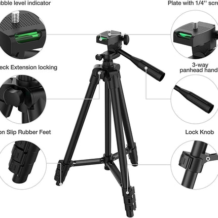 Tripod For Phone Camera Tripod Stand with Bluetooth Remote Phone Holder Lightweight Universal Photography For Xiaomi Huawei DSLR