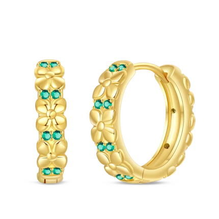925 Sterling Silver Gold Pearl Hoop Earrings Pave Large Circular Shape Earring Gift for Women Jewelry Anniversary Wedding