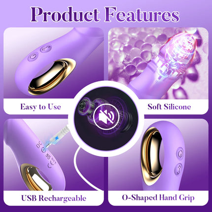 AIERLE Thrusting Vibrator G Spot Anal Dildo with 10 Vibrating 10 Thrusting Liquid Silicone Vaginal Massage Clitoris Stimulator
