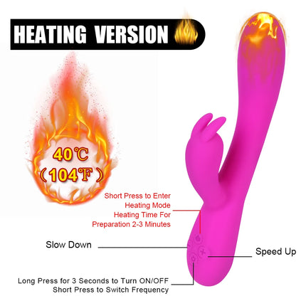 Normal/ Heated Dildos Rabbit Vibrators For Women Clitoris Nipple Stimulator Vaginal Anal Plug Sex Toys Female Masturbator Erotic