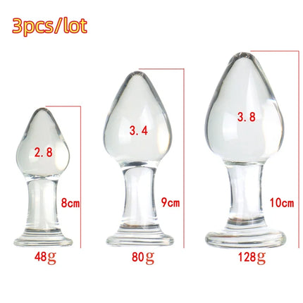 VaHppy Diamond styles Glass Anal Plugs Diameter 2.8/3.4/3.8cm Sex toys For beginners Girls Gay Anal Masturbation Extension BDSM