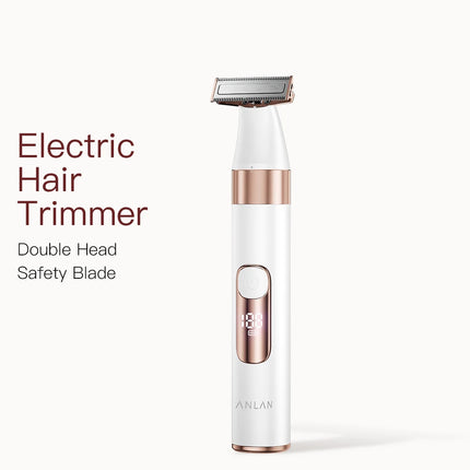 ANLAN Electric Body Hair Trimmer for Women Double Head Safety Blade Wet Dry Shaver for Underarms Legs Arms Fingers Lips Bikini