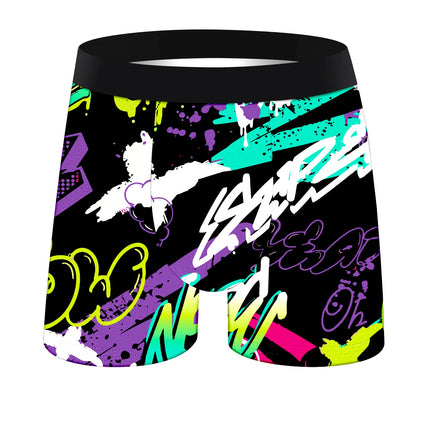 10Pcs Men'S Underwear Soft Comfortable Loose Skin-Friendly Men'S Long Boxers Briefs Trendy Colorful Fashionable Men'S Pants