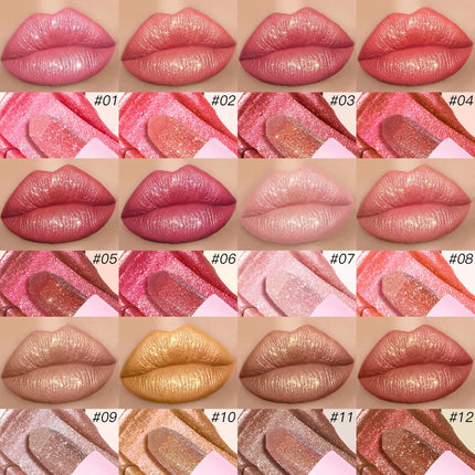 USHAS New Pearlescent & Matte Lipstick Long-Lasting Transfer-Proof Waterproof Non-Stick Cup Formula