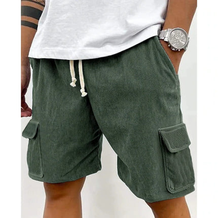2026 New Men's Retro Corduroy Casual Shorts Men Fashion Solid Sweatpants Harajuku Corduroy Short Pants New Men Clothing Roupas