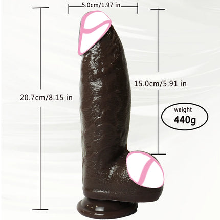 Black Realistic Dildo with Strong Suction Cup Large Penis Liquid Silicone Sex Toy for Women Men Adults Pleasure