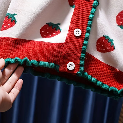 Girls' Sweater Cardigan New Spring and Autumn Clothing Children's Knitwear Baby Stylish Knitwear Casual Jacket