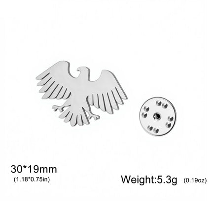 New Syria Eagle Brooch Stainless Steel Syrian Emblem Lapel Pin for Women Men Suit Shirt Badge Animal Accessories Gift