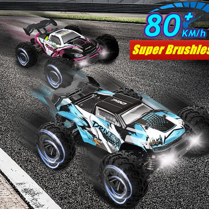 1:16 80km/h Brushless RC Drift Car With LED Lights 4WD Electric High Speed Racing Remote Control Monster Truck for Kids Adults