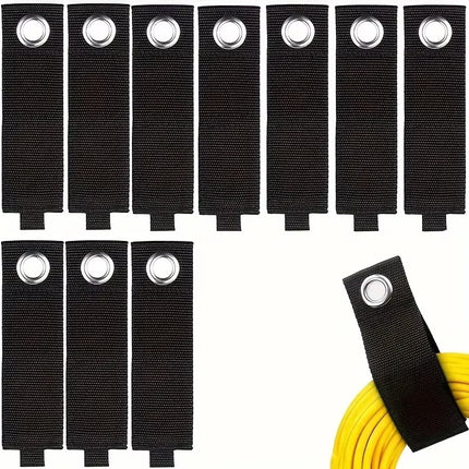 3/10 Piece Storage Straps Extension Cord Storage Organiser, Car Park Wall Strap and Garden Hose Storage