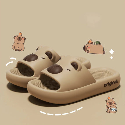 Capybara Cute Cartoon Slippers Sweet Indoor Outdoor Antislip Slides Thick Soft EVA Soles Kawaii Shoes