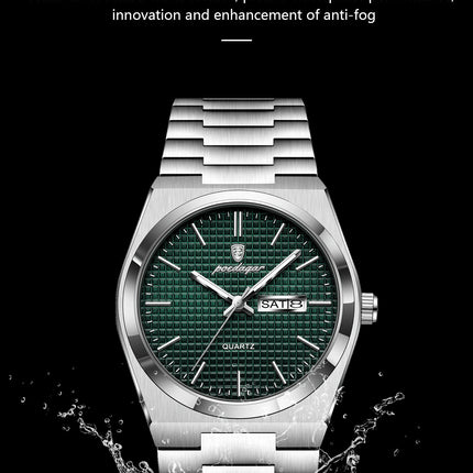 POEDAGAR Luxury Original Men's Watch Waterproof Stainless Steel Luminous Men's Wristwatch Date Week Quartz Fashion Watches For Men