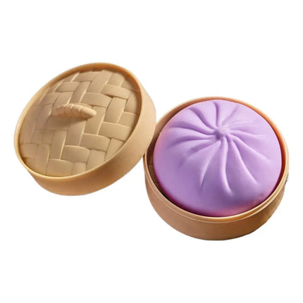 Colorful Dumpling Squishes Stress Balls Fidget Sensory Toys Simulation Food Squishies Bun with Steamer Fake Buns Fidget Toy