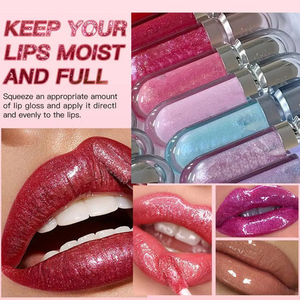 3D Hydra Lipgloss Mirror Lip Glaze Shimmer Moisturizing Pearlescent Color Liquid Lip Gloss Plump Glossy Non Stick Cup Balm