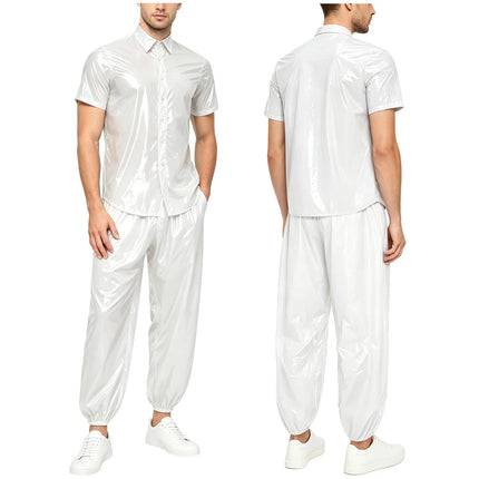 Mens Sauna Tracksuit Set Zipper Hoodie Drawstring Pants Waterproof Long Sleeve Front Zip-up Drawstring Hood Jacket with Pants