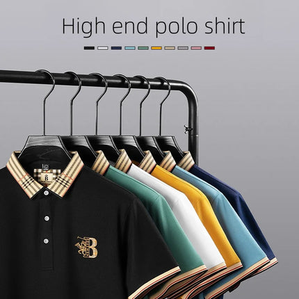 2025 new luxury men's short sleeved summer high-quality designer boutique brand embroidered polo shirt business casual T-shirt