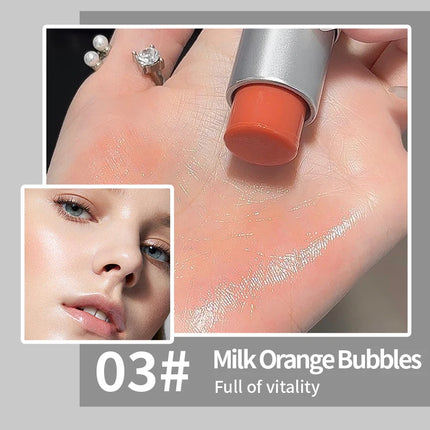 Rich Bear Highlighter Stick - Dewy Finish, Contour & Blush 3-in-1, Natural Glow with Fine Shimmer, Affordable Makeup Stick
