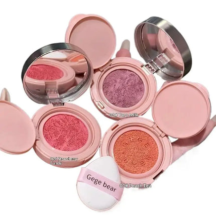 1Pc Gege Bear 3.5g Matte Cream-Textured Cushion Blush With Puff, Powder-free, Smooth Application, Create Flawless Daily Makeup
