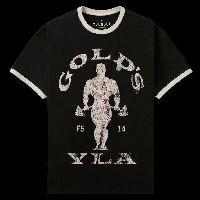 Men Fitness Cotton T-Shirt Printed - Summer Breathable Gym Running Top / T-Shirt Homme Fitness Coton Imprimé - Été Gym