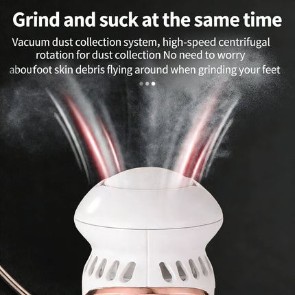 Automatic Dust-Suction Foot Grinder - Rechargeable Home Pedicure Device for Callus & Dead Skin Removal