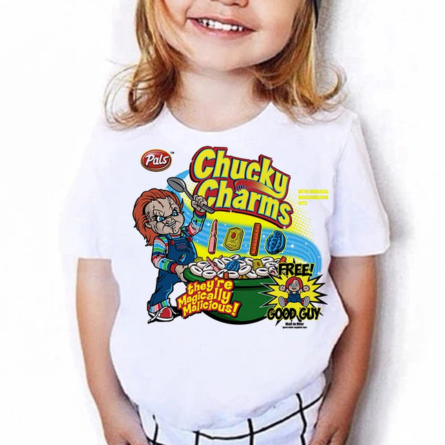 Kids Chucky Children Satan Halloween Horror Ghost Tee Manga Y2K Designer T Shirt Funny Anime Clothes Kid Girl Boy Tops Tees