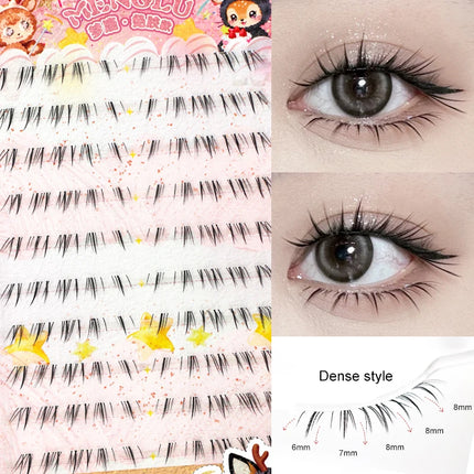 Glue-free Lower Lashes 5-6mm Large Capacity B Curl Ultra Thin Clear Band Bottom Lashes Natural Self Adhesive False Eyelashes