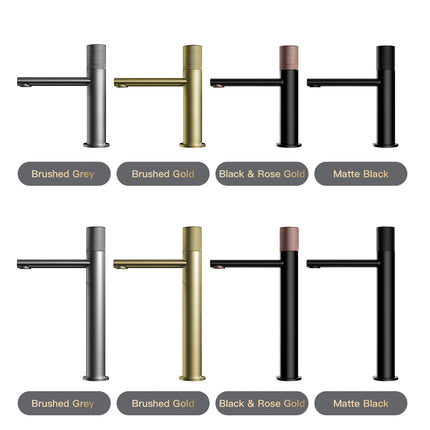 Brass Black Bathroom Faucet Round Hand Washing Toilet Table Under High-End Hotel Hot and Cold Faucet