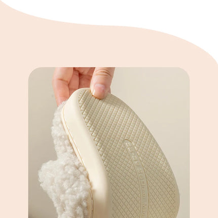 Cute Bear Fluffy Slippers Warm Plush House Shoes for Women and Men