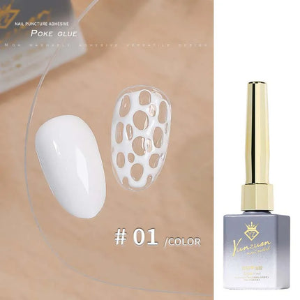 Poke Poke Nail Art Glue Lace Hole Nail Graffiti Letter Painting Art Gel Black White Ocean Wave Texture UV LED Soak Off Varnish