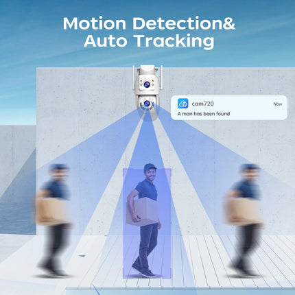 Jooan 6K 10MP WiFi Surveillance Camera,Dual Lens Dual Screen,5X Digital Zoom,Auto Tracking,ONVIF, Outdoor Security PTZ IP Camera