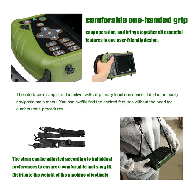 Portable Veterinary Ultrasound Scanner, Vet Pregnancy Ultra Machine with 3.5MHz Convex Probe for Pigs, Sheep, Goats, Dogs, Animals