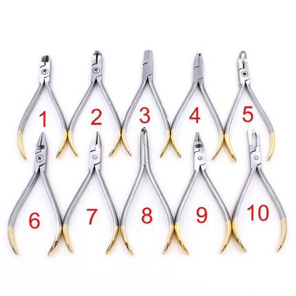 Dental Orthodontic Toolkit - Featuring Lingual Wire Niti Cinch Back Plier, Needle Holder for Suturing & Sharp End Cutting Pliers