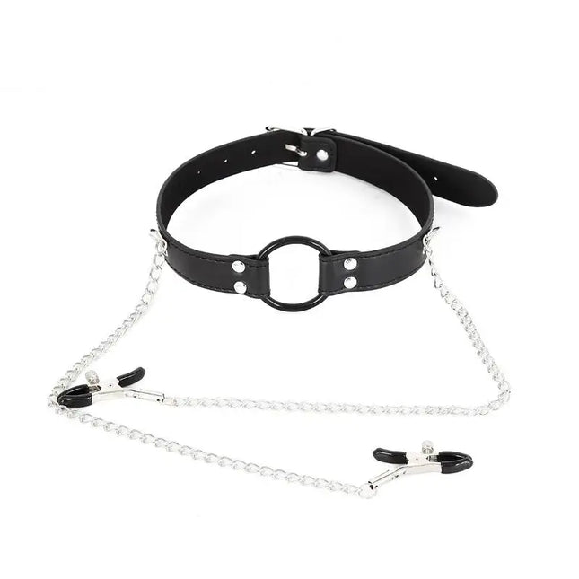 [NM]1Pcs Bdsm Bondage Restraints For Women Men Gay Couples Ball Gag Mouth Plug Toys With Leather Harness For Fetish[NM]
