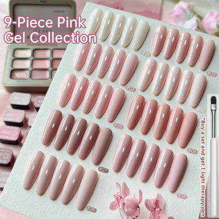 9 Colors Pink Patting Glue Smudge Canned High Saturation Popular Semi-Solid Nail Polish Glue Nail Salon Special