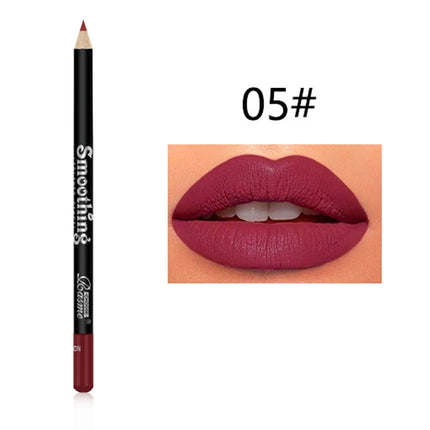 12 Color Nude Matte Lipstick Pencil Long-lasting Waterproof Lip Pencil High Pigmented Lip Liner Lips Makeup Tool Lip Contouring