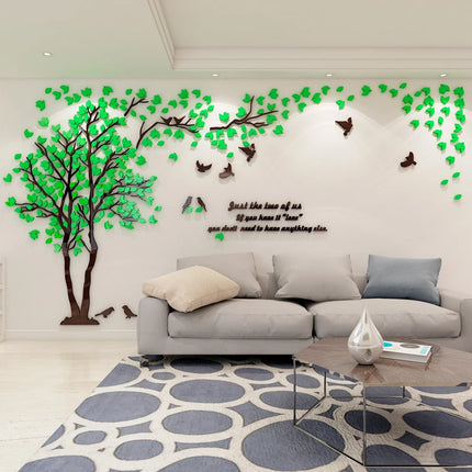 3D Acrylic Tree Wall Stickers Self Adhesive Home Background Decoration Bedroom Living Room Nursery Removable Peel And Stick Wall