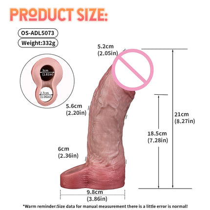 ORALSX Soft Liquid Silicone Penis Sleeve Dlosed Large Size Simulation Penis Enlargement Sleeve G spot Stimulation Couple Sex Toy
