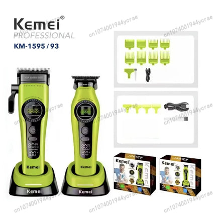 Kemei KM1593/1595 Is Equipped with An External Brushless Hair Clipper for Men's Professional Hair Clippers That Are Rechargeable