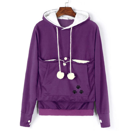 Cat Lovers Hoodies Pouch Dog Pet Hoodies For Casual Kangaroo Pet Paw Pullovers Cuddle Pouch Sweatshirt Pocket Animal Ear Hooded