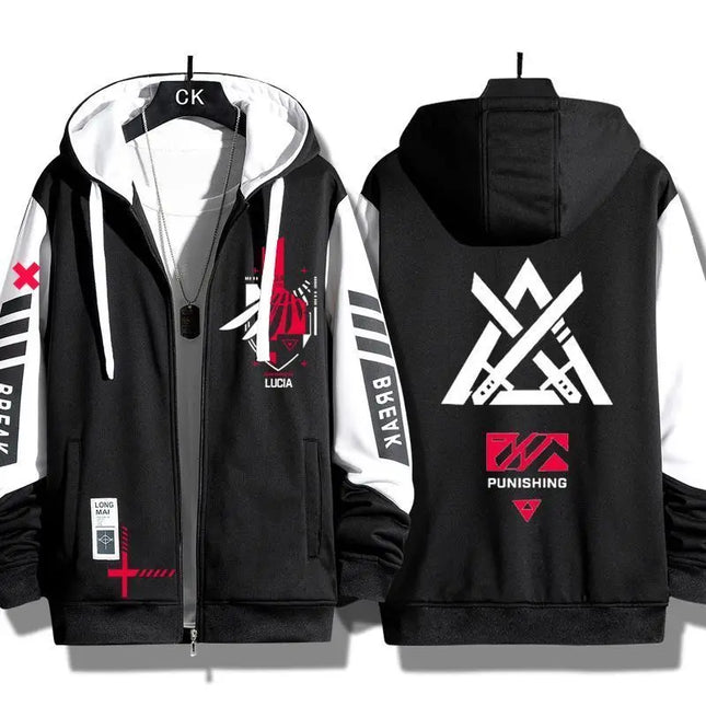 Game GRAY RAVEN：PUNISHING Gray Raven Print Hoodie Zip Up Coat Men's Hoodie Autunm Winter Man Hoodie Men's Sweatshirt