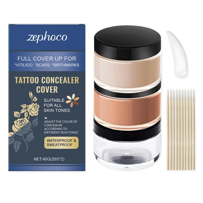 Sweatproof Tattoo Concealer Covers,Waterproof And Durable Skin Concealer,For Dark Spots Vitiligo Scars,Light And Thin
