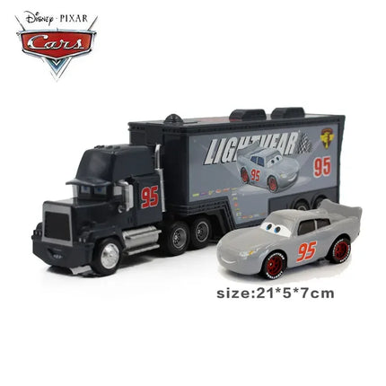 Pixar Cars Lightning McQueen Mack Uncle Truck Black Storm Jackson Cruz Set Metal Diecast Model Toy Kids Christmas Gift