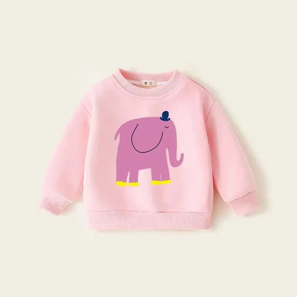 Winter Kids Sweatshirts Plus Velvet Children Pullover 2024 Warm Boy T-shirts Cartoon Girls Fleece Hoodies Baby Outerwear Clothes