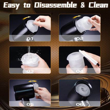 Automatic Telescopic Male Masturbator Masturbation Cup with 6 Powerful & Thrusting Vibration Modes Pocket Pussy Sex Toys for Men