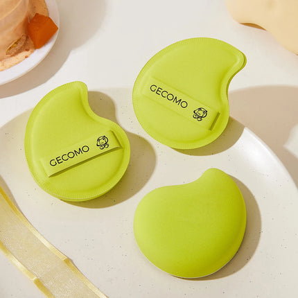 GECOMO 2 Pieces Mango-shaped Marshmallow Powder Puff Wet And Dry Dual-use Soft & Skin-friendly Makeup Sponge