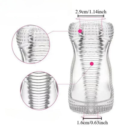 Male Masturbator Cup Soft Pussy Transparent Vagina Adult Goods  Exerciser Transparent Masturbator Cup Adults Sex Toys for men18+