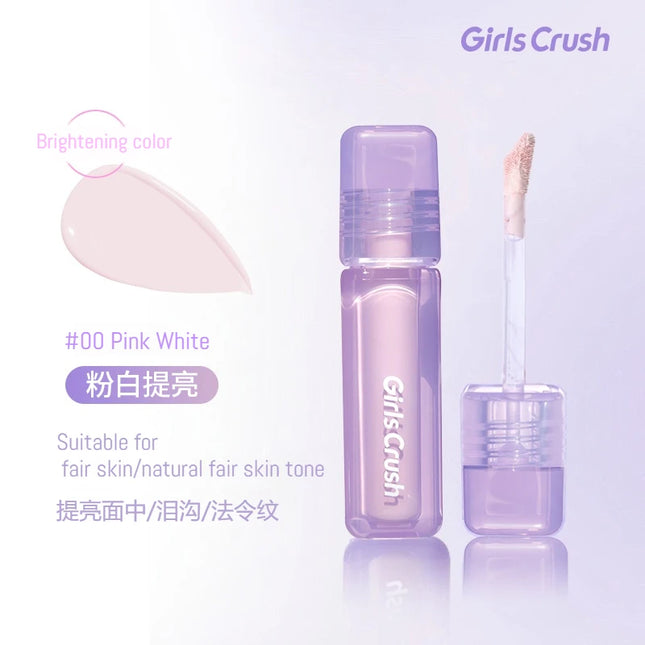 Girlscrush Liquid Concealer  Moisturizing Brightening Conceal Pore Watery Velvet Longlasting Cover Red Streaks Face