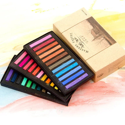 12/24/36/48 Colors Chalk Crayons Set Color Drawing Soft Dry Pastel Stick for Beginners Art Students Painting Stationery Supplies